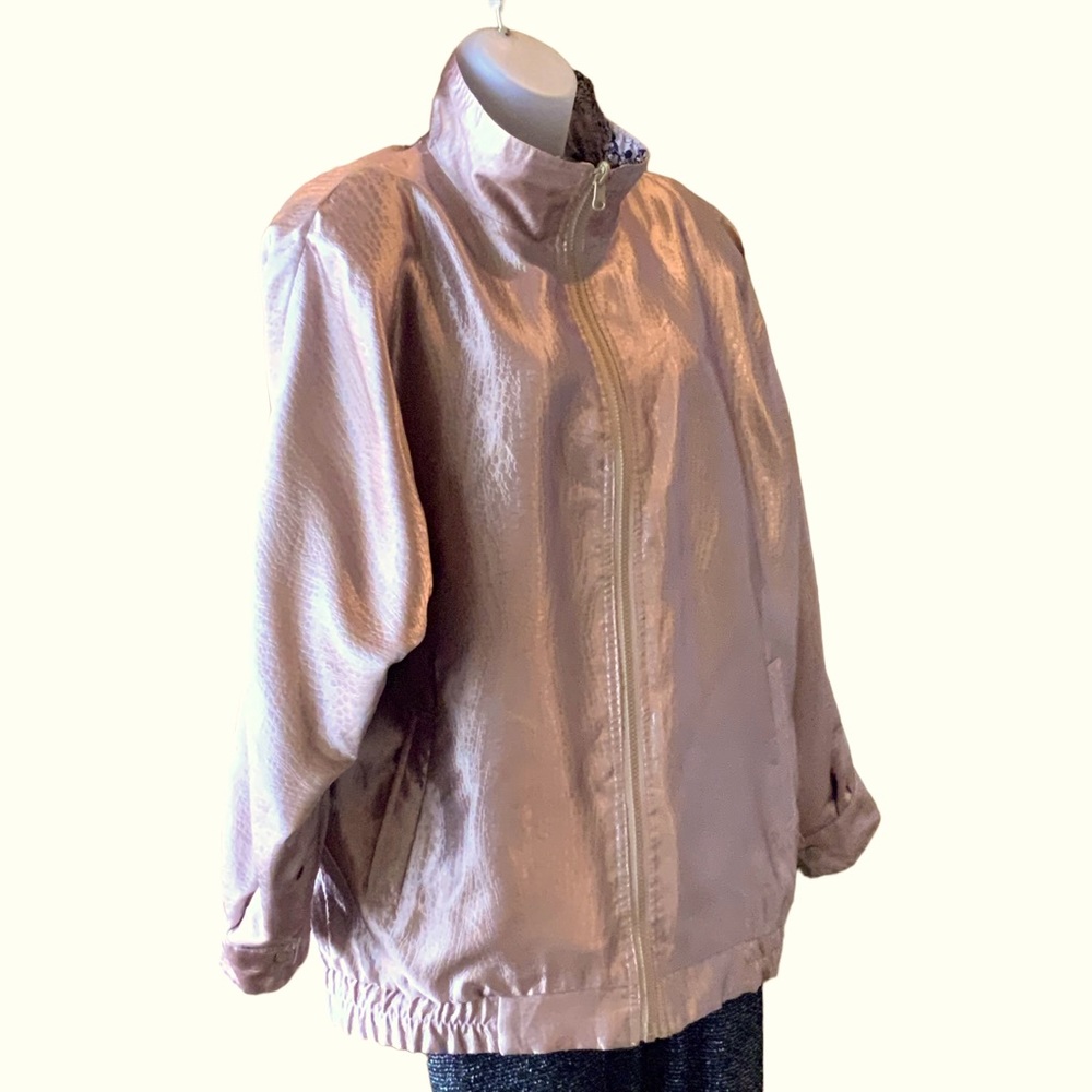 Raphael Reversible Jacket Metallic Gold and Black Oversized Zip Closure Medium